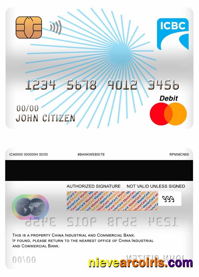 China Industrial and Commercial Bank master debit card